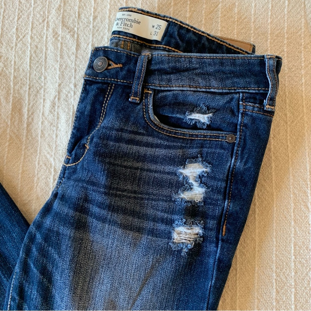 Y2K A&F Riptide Distressed Low Rise Skinny Jeans - Picture 4 of 10